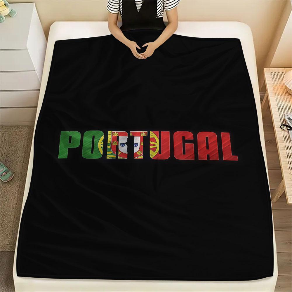 1PC Portugal National Football Team Patterned Flannel Blanket Suitable For All Seasons for Home Decor Warmth and Comfort Gifts Holiday Present