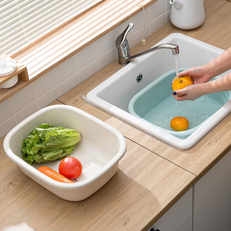 Large Rectangular Plastic Washbasin for Laundry, Vegetables, and Baby Care