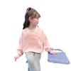 Girls Spring Autumn Long Sleeve Sweatshirt Cute Peter Pan Collar Polo Top Fashionable Kids Casual Shirt