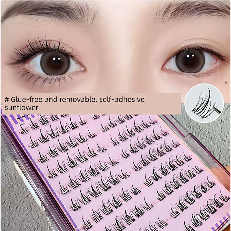 Cute Eyelash Shangpin Large Capacity Glue-Free Nature Fake Eyelashes [Glue-Free Large Capacity] Sunflower Mjs03