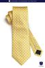 [HISDERN] Men's Business Tie, Silk, Washable, Yellow, Polka Dot Pattern, Stylish, for Weddings, Job Hunting, Entrance Ceremonies, Graduation