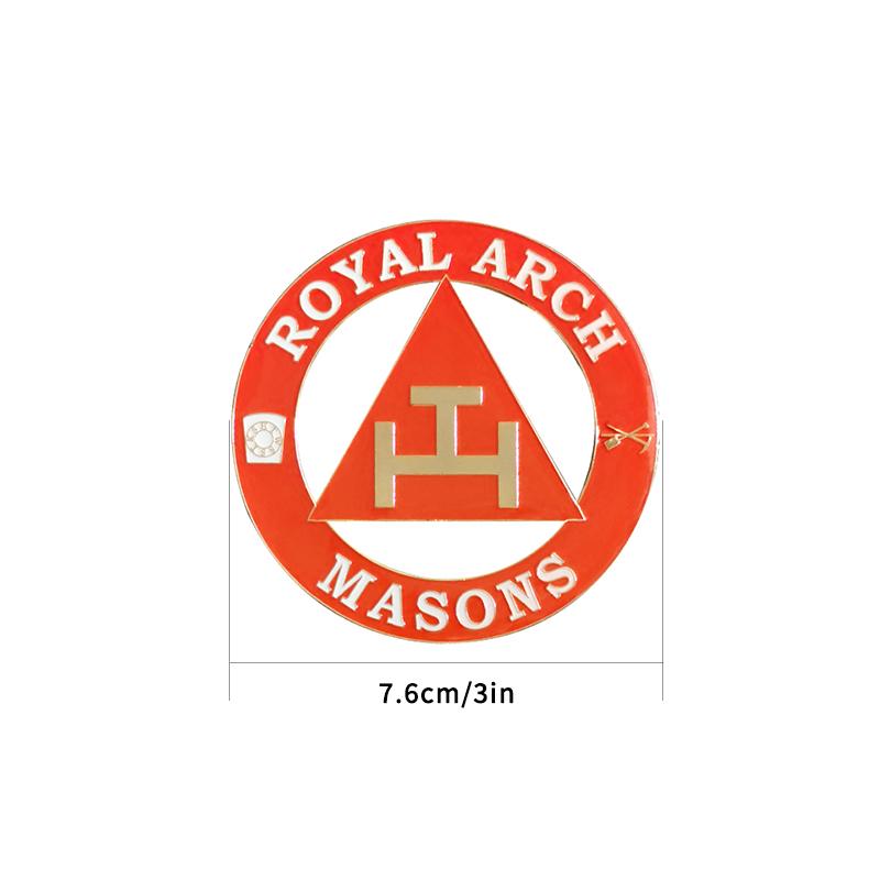 Masonic Car Emblem ROYAL ARCH MASONS Badge Mason Freemason Size 3 NO.14 Symbol Gift for Freemason Cloth Accessories One Size