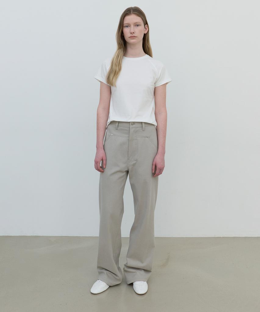 AFTERGLOWOOL Relaxed Fit Soft Cotton Pocket Pants_Beige