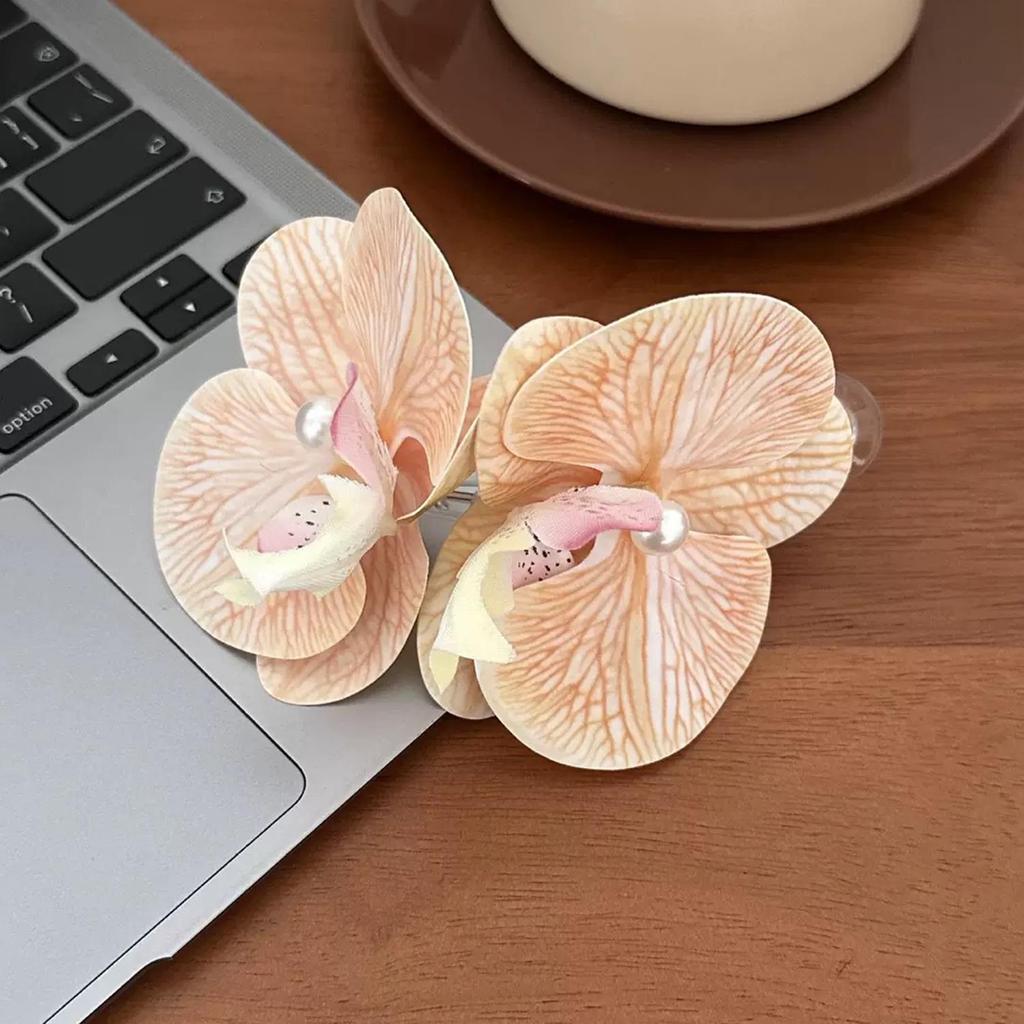 1/2PCS Pearl Orchid Hair Clip For Woman Artificial Flower Hairpins Cute Wedding Party Side Clip Barrettes Hair Accessories Gifts