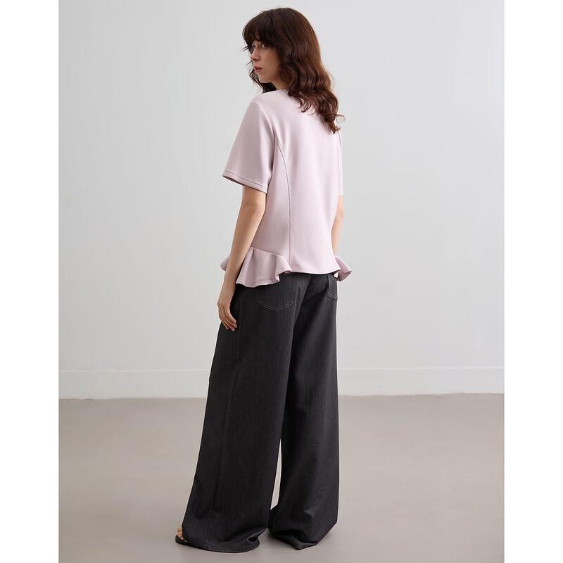 Demana Women's Ruffle Hem Short Sleeve T-Shirt