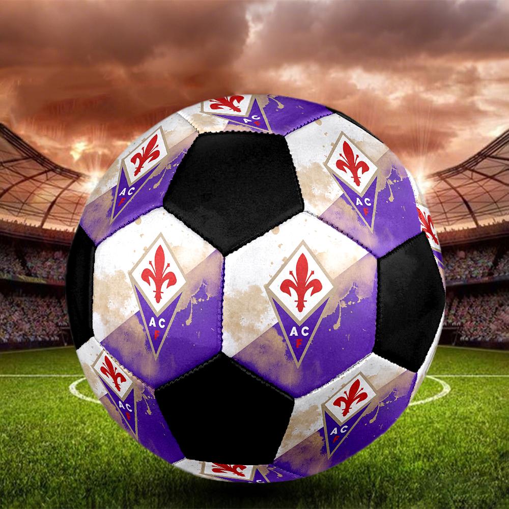 SIZE 5 ACF Fiorentina Soccer Ball Colorful All Ages Machine Stitched PVC Competition Ready Durable High-Bounce