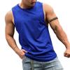 Gilet Uomo Elastico Traspirante Taglio 3D alla Moda Colore Unico Ampio Bodybuilding Streetwear
