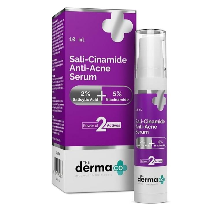 The Derma Co. Sali-Cinamide Anti-Acne Face Serum with 2% Salicylic Acid & 5% Niacinamide for Acne & Acne Marks - 10ml