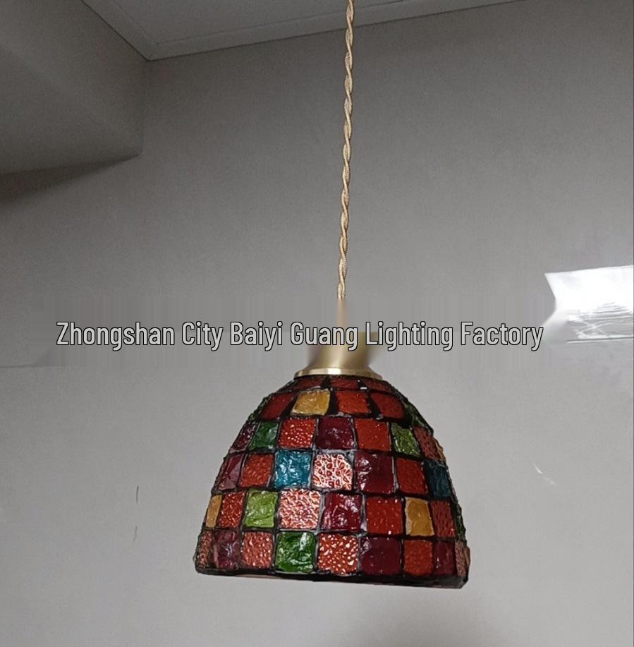Französischer Glasleuchter im Retro-Stil - Nostalgische Muschel-Lampe für Schlafzimmer, Esstisch oder Tresen