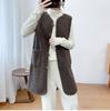 Women Lamb Plush Vests Female Fur Waistcoat Ladies All-Match Sleeveless Single Breasted Button Loose Jacket M-XL