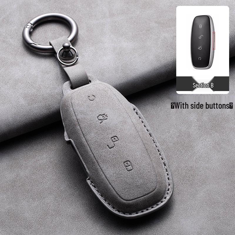 2022 Denza D9 Key Case: Woolen Leather Full Cover for Model N7 EV/DM-i PHEV