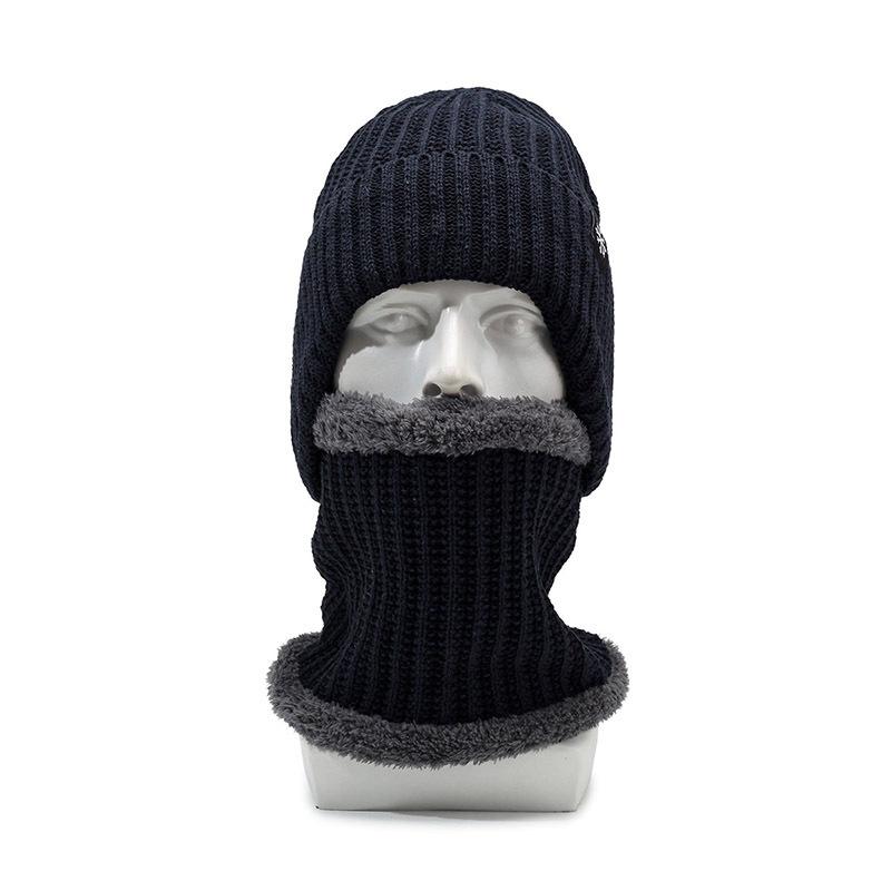 Snowflake Standard Knitted Hat Winter Hat For The Elderly Men Warm Ear Protector Thickened Pullover Cold Wool Hat
