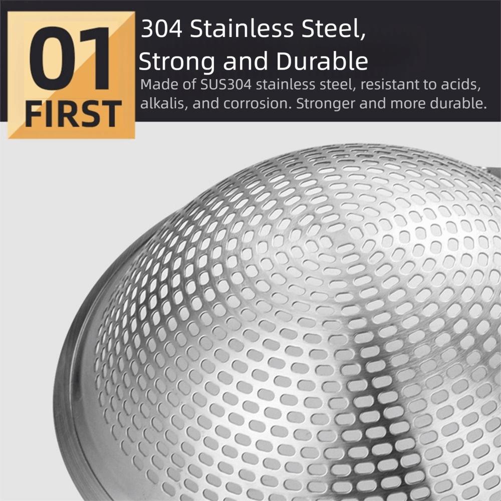 Stainless Steel Kitchen Draining Scoop Fine Holes Oil Colander Spoon Pasta Drainage