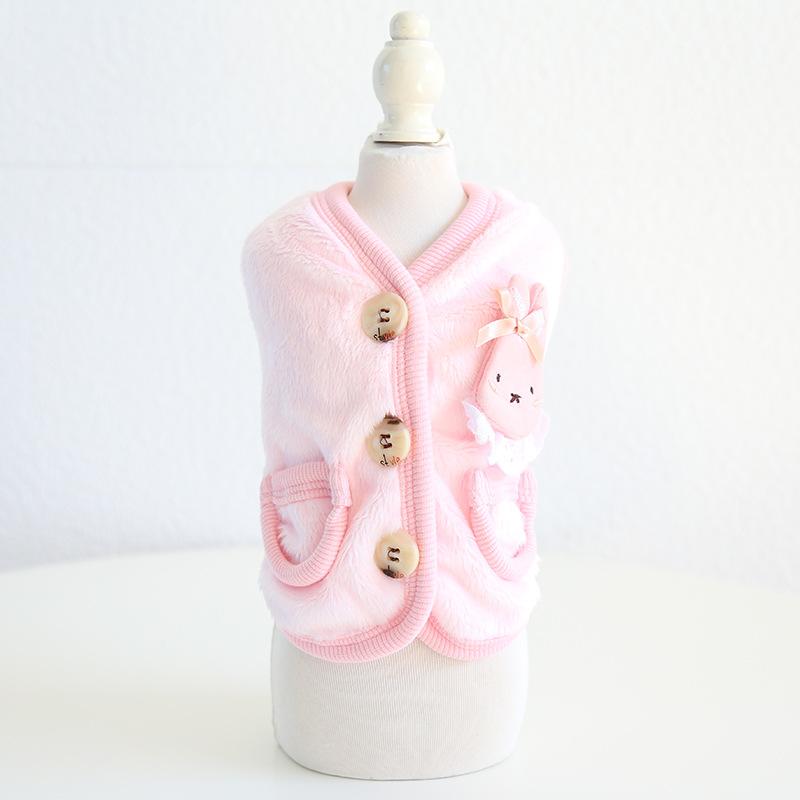 Cartoon Animal Velvet Vest Autumn and Winter Teddy Cat Clothing Pet Clothing Dog Clothing Dog Accessories Designer Dog Clothes