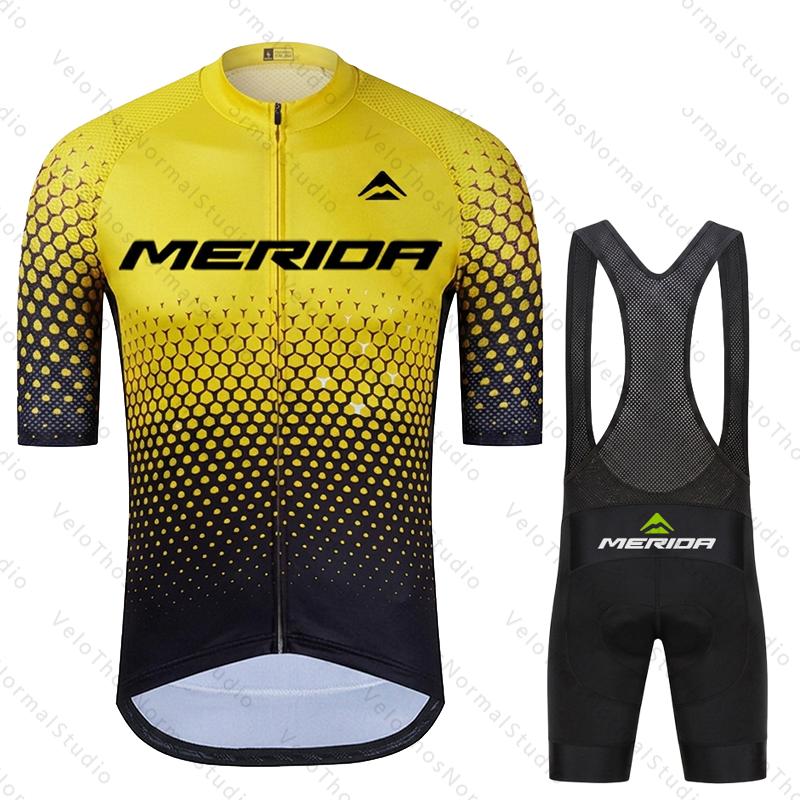 Merida Men's Summer Road Bike Wear Racing Clothes Breathable Cycling Jersey Set - Ropa Ciclismo Maillot Breathable