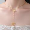 Cross-border DIY Splicing Necklace: Witch's Knot Six-Pointed Star Hollow Pendant Clavicle Chain