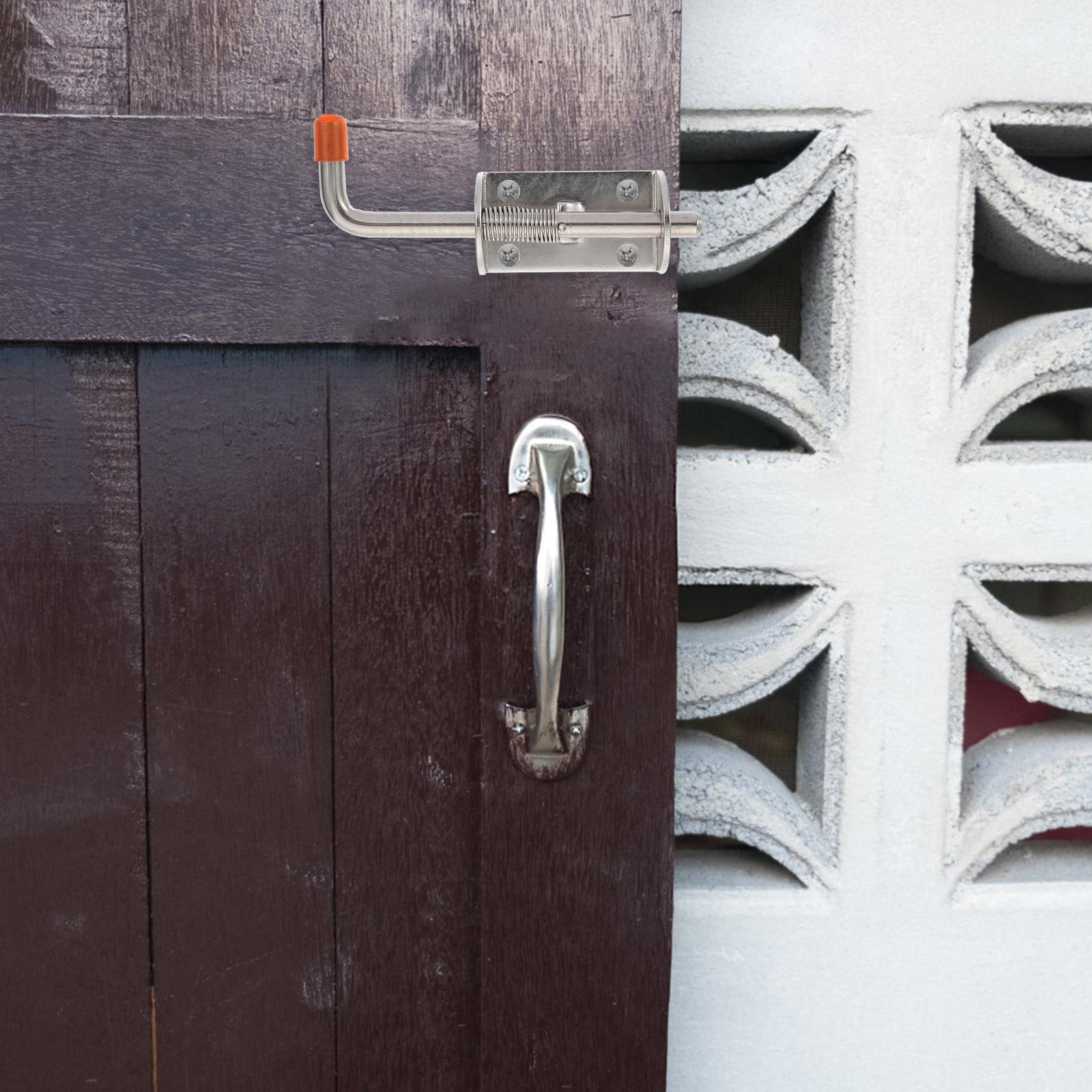 1pc Heavy Duty Door Latch Stainless Steel Spring Bolt For Gate Fence Security Outdoor Indoor Use Durable Rust Resistant Hardware