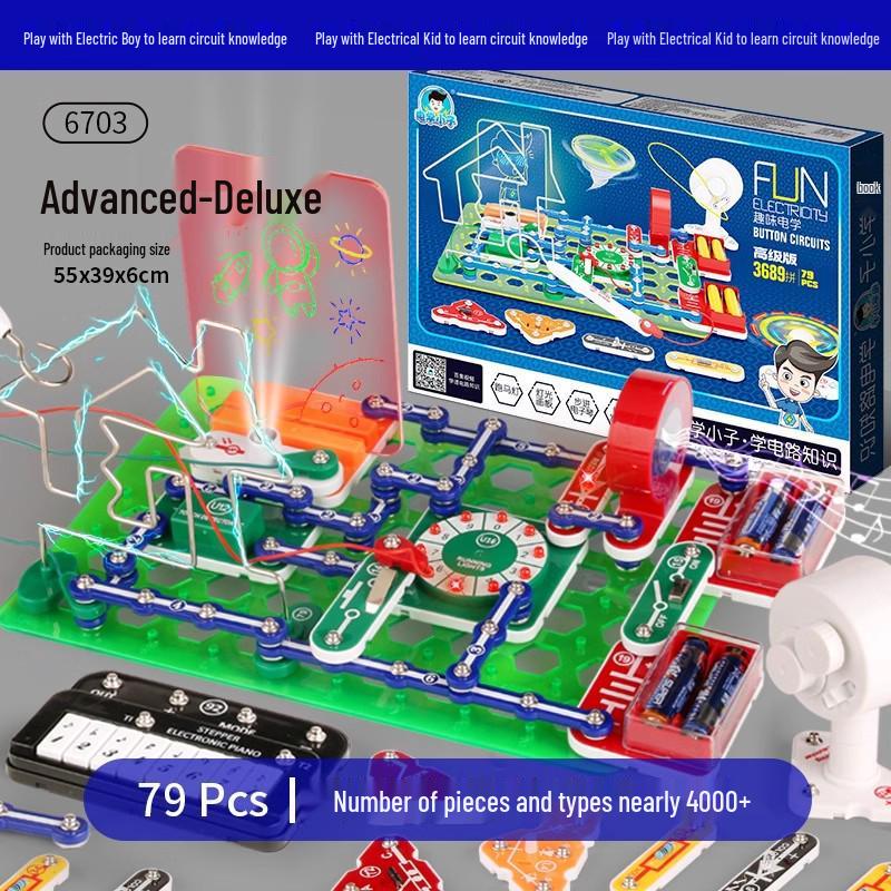 Children's Science Experiment Kit: Electronic Building Blocks & Circuit Toy Set