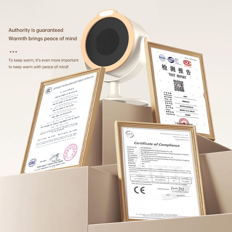 Tischheizlüfter YC-N8 Schnellheizung Warmluftgebläse/Einstellbarer Winkel/Geräuscharm/Überhitzungsschutz/220V EU