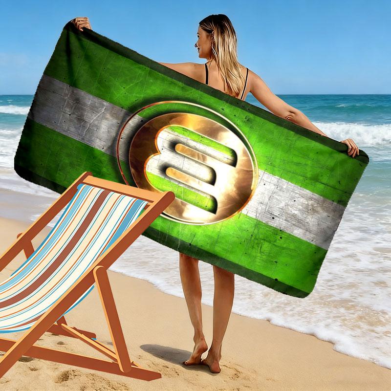 Asciugamano da Spiaggia con Stampa VfL Wolfsburg, Asciugamano Grande Morbido Asciugatura Rapida per Spiaggia Campeggio Nuoto
