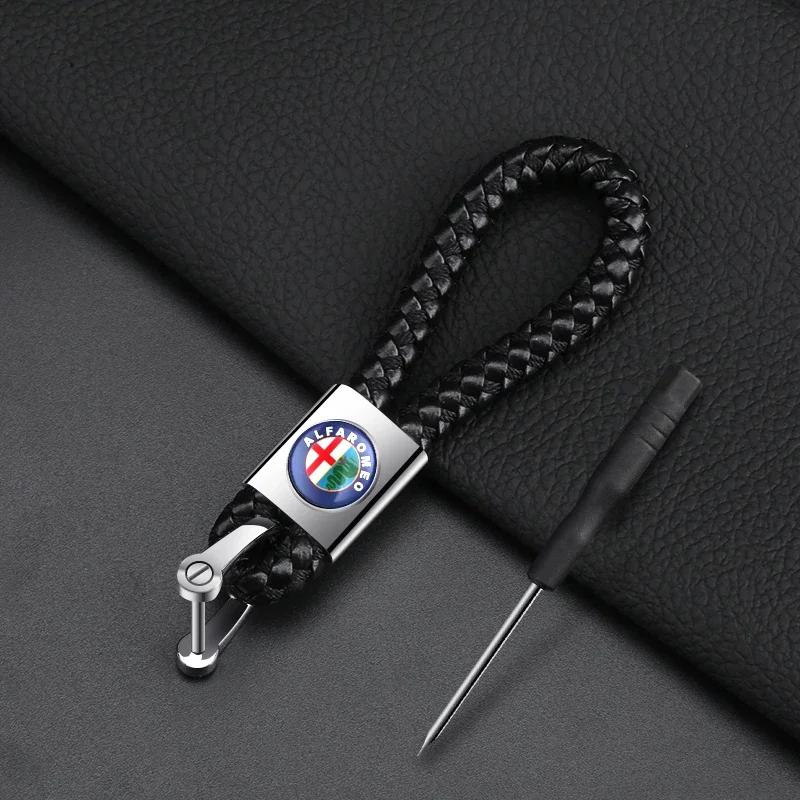 Car Stickers For Alfa Romeo Car Goods 3D Metal Car Styling Emblem Keychain Key Chain Rings For Alfa Romeo 159 147 156 Giulietta