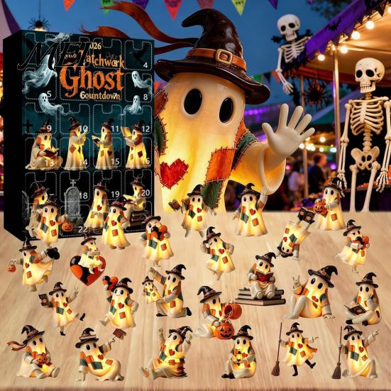 Halloween Gifts for Teens Advent Calendar 2026, 24 Day Countdown Box with Spooky Party Favors Ghost Mini Figures, Collectible Toy Set Kids Tabletop