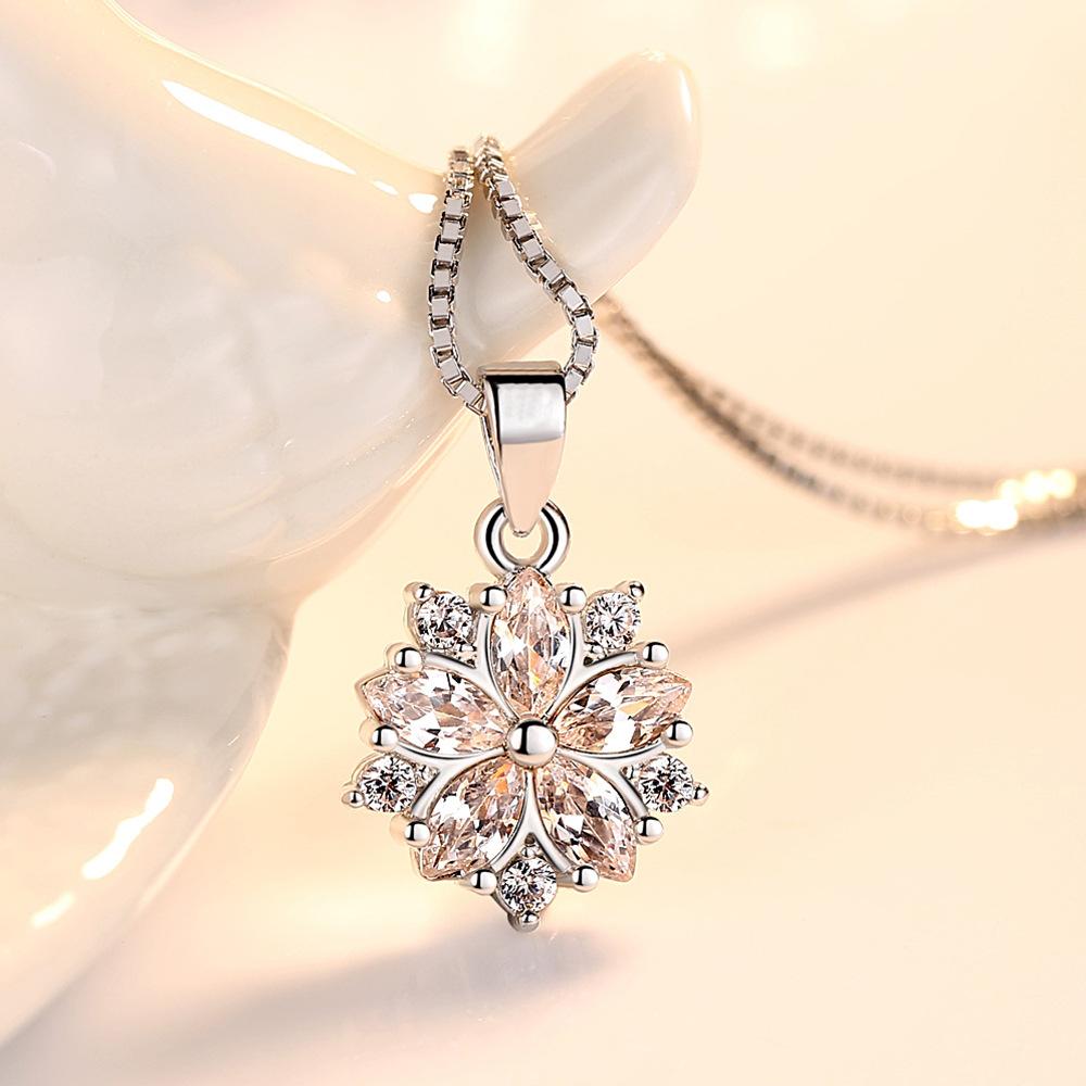 

Серебро 925 пробы Позолота 18 карат Ожерелье Один Сверкающий Циркон Цепочка на ключицу для женщин Свадебные украшения collares