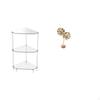 Shaped Corner Table with Metal Sculpture Three Tier Easy Clean End for Kitchen Living Room