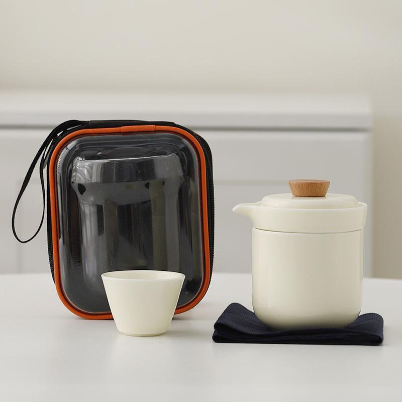 

Кремовый Ветер Портативный Дорожный Чайный Набор Сумка для Путешествий Заварочный Чайник Чайная Чашка Одинарная Простая Экспресс-Чашка Один Чайник Четыре Чашки