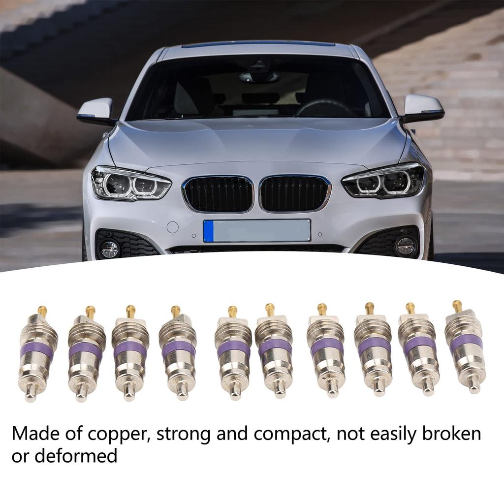 Air Conditioner Valve Stem Core Easy Installation Shockproof 26.8mm Length 20pcs Aluminum Alloy and