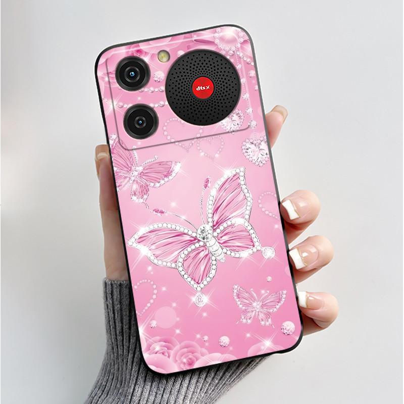 For Nubia Music Case Z2353 Butterfly Flowers Silicone Phone Cover For ZTE Nubia Music Funda Protection Shockproof Bumper Shell