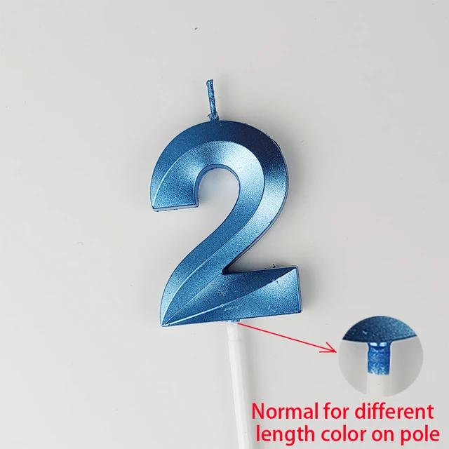 0-9 Numer Candle Pink Blue Happy Birthday 3D Number Candles Cake Topper Decoration Baby Shower Supplies Wedding Party Decor