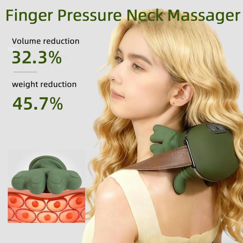 Electric Neck and Shoulder Massager Cervical Spine Massager Trapezius Kneading Muscles Heated Back Massagers Pillow Relaxation