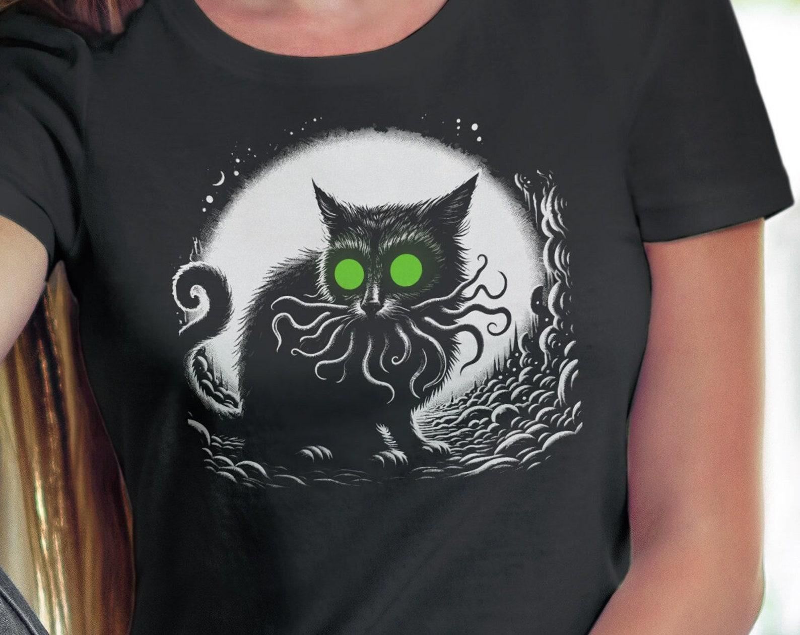 Cathulhu T-Shirt – Cat Cthulhu Cosmic Horror Tee S