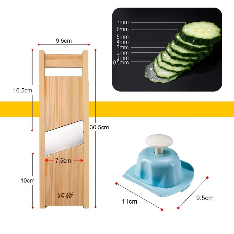 Wooden Vegetables Cutter Potatoes Slicer Adjustable Vegetable Slicer for Tomato and Onion Cabbage Shredder Chip Fruit Chopper