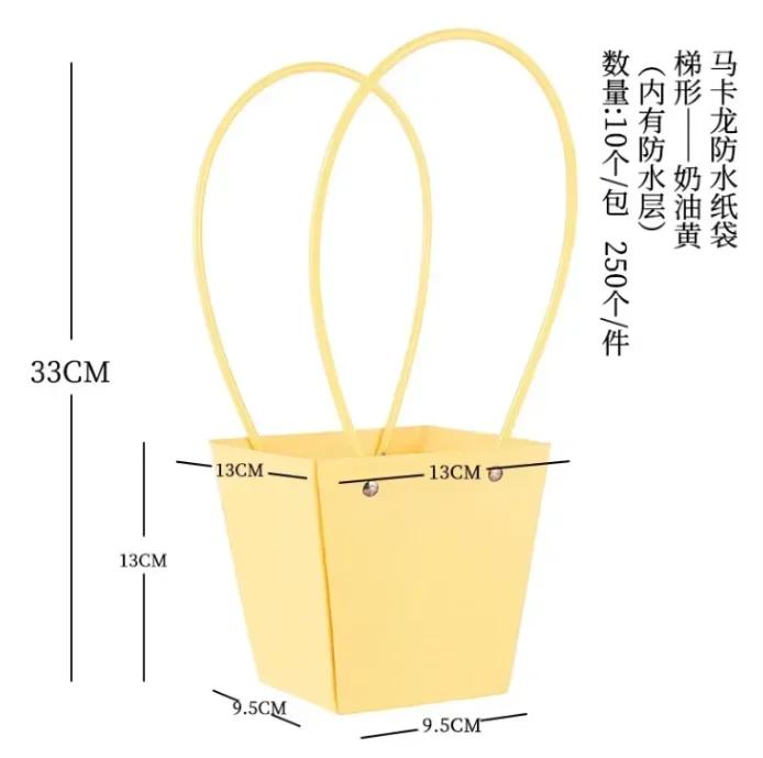 Flowers Basket Boxes Gift DIY Packaging Materials Wedding Favors 10pcs Flower Tote Bags Kraft Paper Bouquet Floral Arrangement