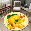 Modern Round Lemon Yellow Area Rug, Non-Slip Floor Mat for Kitchen