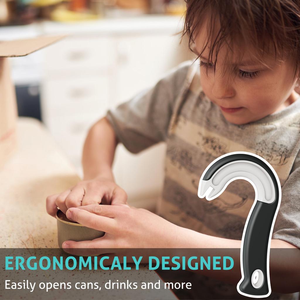 New Design Easy-Grip Hook Can Opener - Durable Plastic, Perfect for Home & Restaurant Use, Ideal Christmas Party Accessory