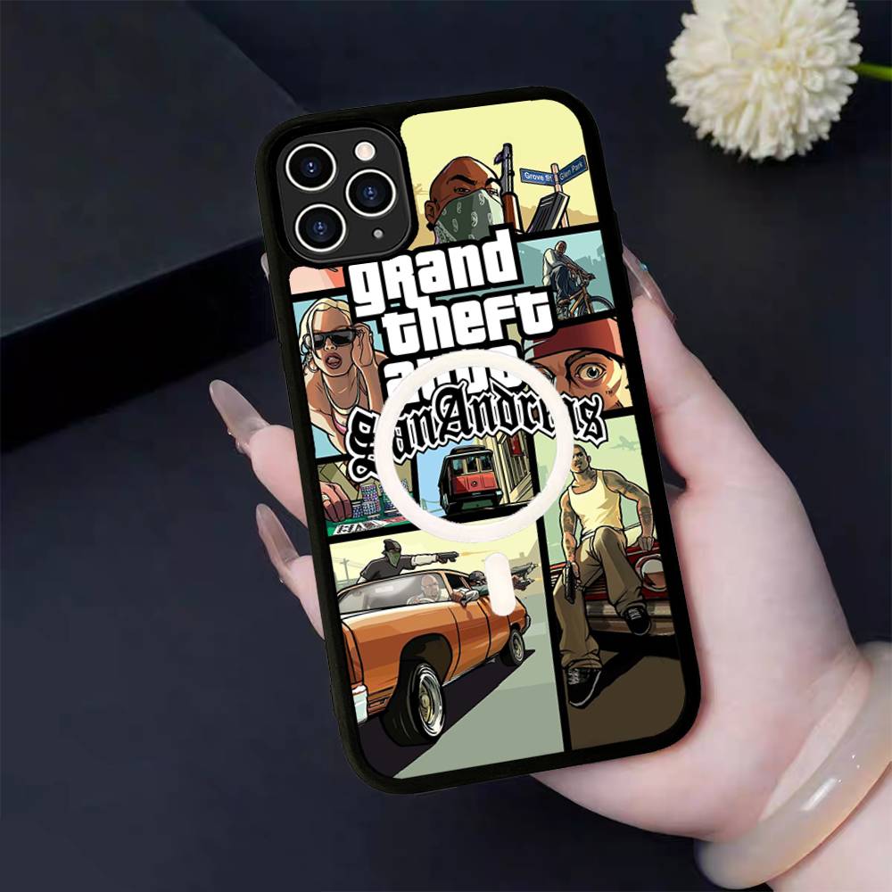 

Горячая игра G-Grand T-Theft Auto Магнитный беспроводной чехол для телефона для iPhone 17 16 15 14 Plus 13 12 11 Pro Max iPhone 16 plus