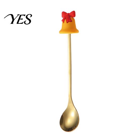 Rust Resistant Flatware Christmas Fork/Spoon, Durable Stainless Steel, with Cute 3D Doll Spoons Decor Utensil, for Festive Home Restaurant Steel Spoon