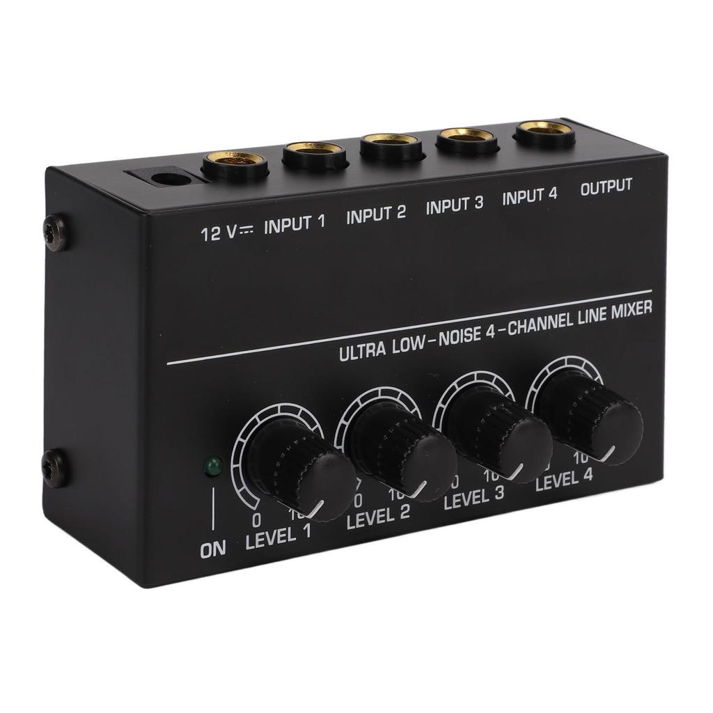 4 Channel Line Mixer Ultra Low Noise Mono Analog Audio Mixers 1 4in TS