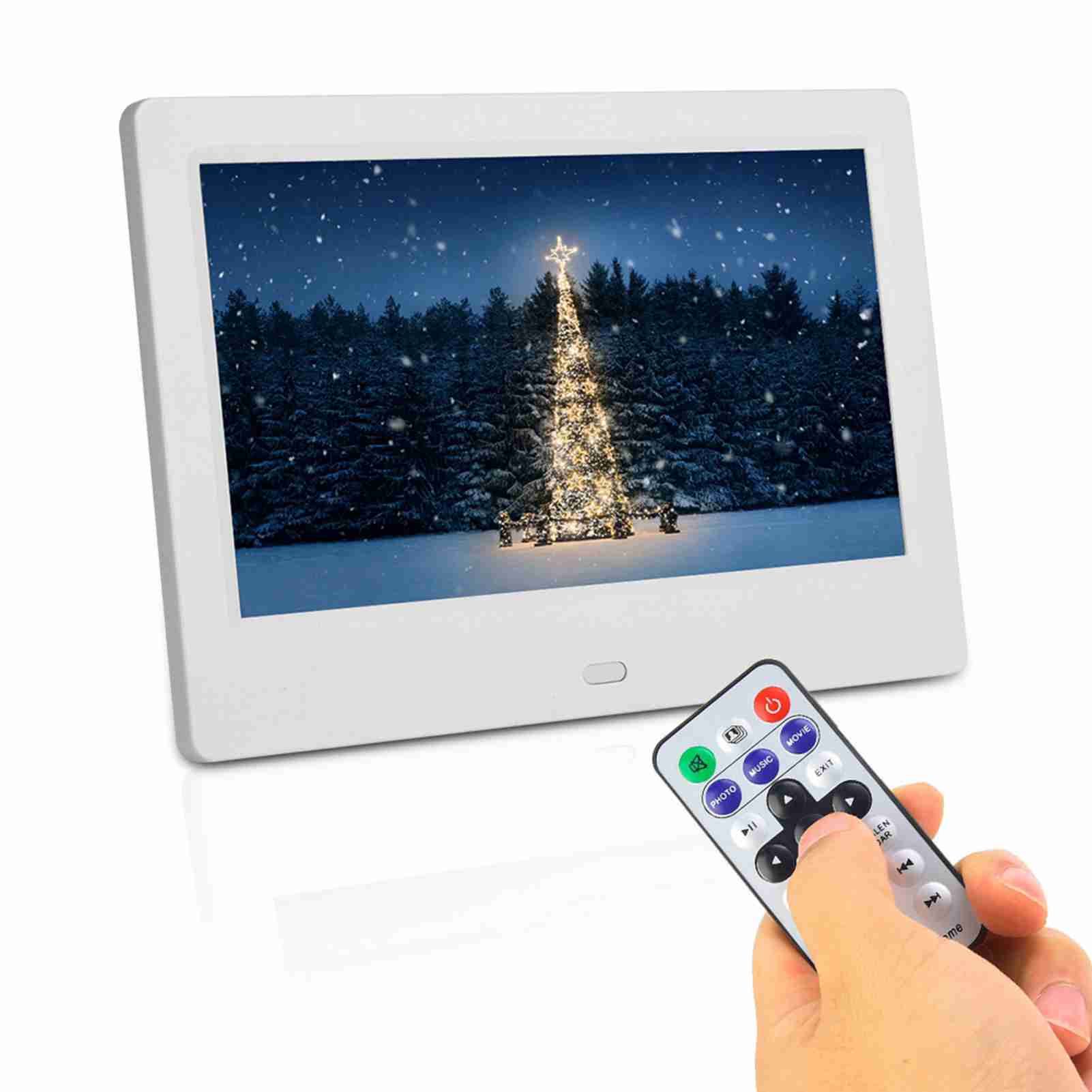 

7 дюймов 16:9 800*480 HD широкоэкранная цифровая фоторамка электронный альбом белый UK Plug белый