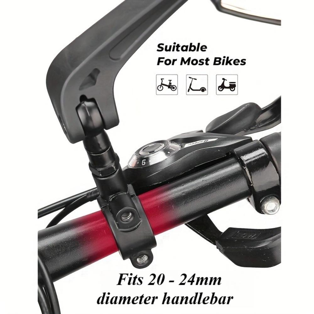 2pcs HD Wide Angle Bike Rearview Mirrors - 360° Adjustable, Fit for Electric Scooters, Ebikes, Motorcycles & Mountain Bikes