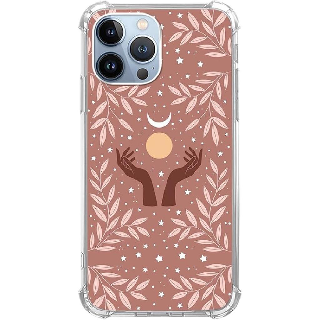 Red Christmas Snowflakes Phone Case Compatible with iPhone 14 Pro Max, Aesthetics Christmas Snowflakes Silicone Shockproof TPU Bumper Protective