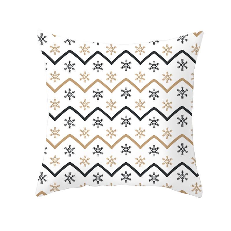 White Christmas Pillow Case Cute Santa Claus Elk   Cover Winter Snowflake Decorative Cases