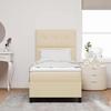 Box Spring Bed with Mattress and Headboard Cream 80 x 200 cm Fabric