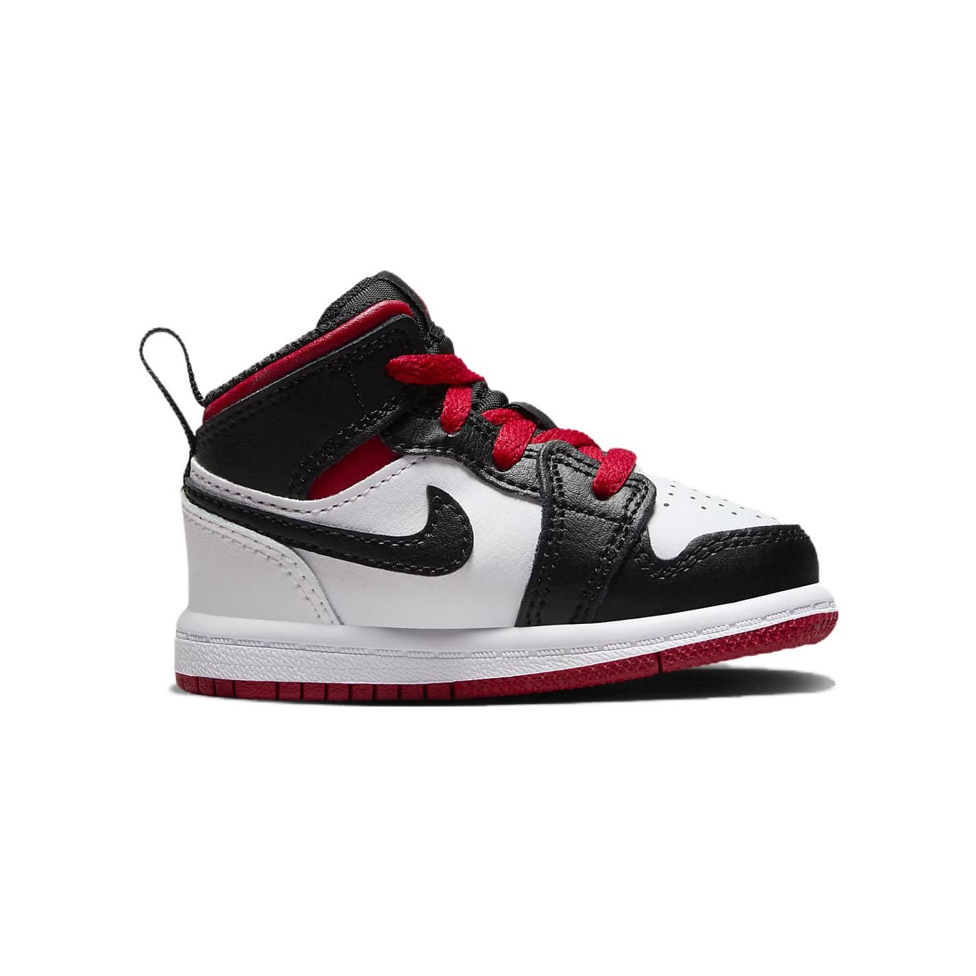 Детские кроссовки Air Jordan 1 Mid TD Gym Red Black Toe White DQ8425-106 27 — фото 2