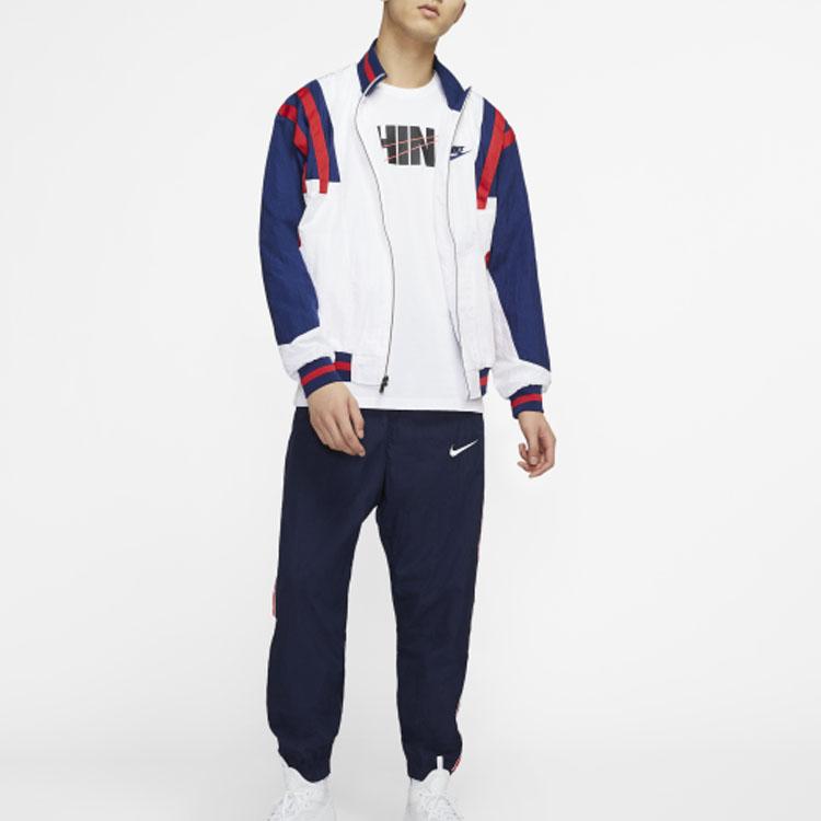 Nike Sportswear Stand Collar Raglan Sleeve Woven Jacket Men Outerwear White CJ4922-100