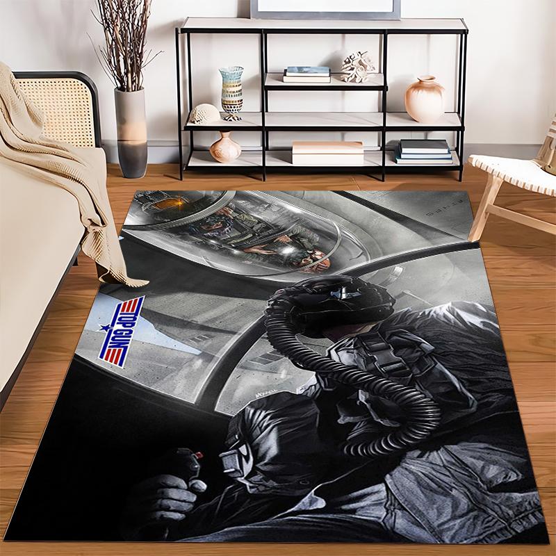 Aviation Pilot Theme Carpet with Fighter Jet, Top Gun Design Suitable for use as an anti-slip for living room bedroom sofas