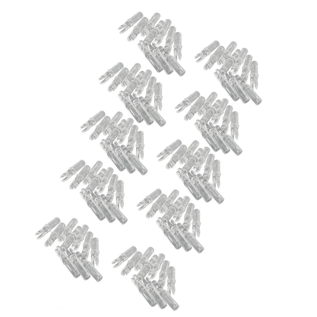 100pcs Archery Arrow Nock Durable Plastic Insert Arrow Nocks Light Weight Arrow Nocks Replacement for Archery Bow Transparent